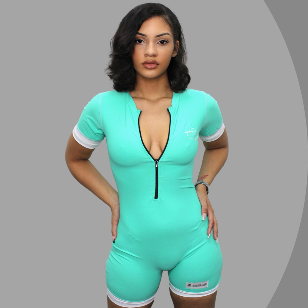 Teal Short sleeve body suit